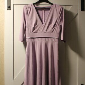 ALYX LIMITED LILAC EMPIRE WAIST FIT N FLARE MIDI DRESS L NWOT